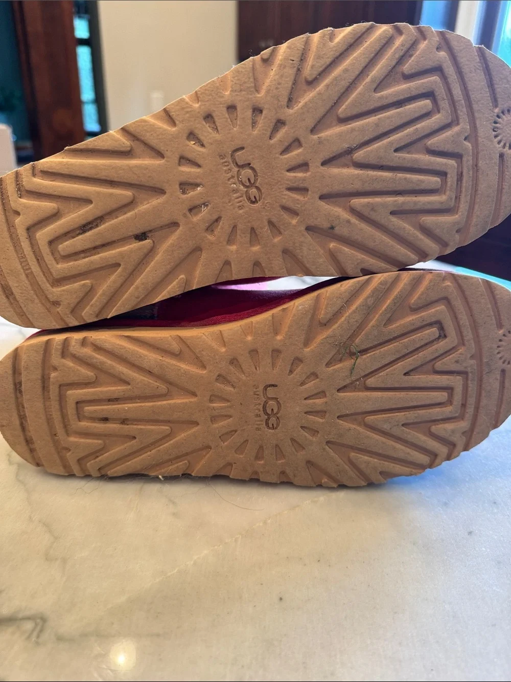 UGG Women's Mid Calf Boots in Red Suede